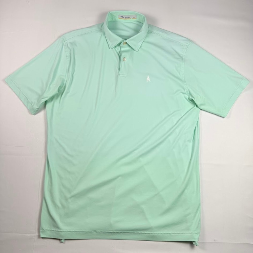Peter Millar Featherweight Mens Large Mint Green Short Sleeve Golf Polo Shirt